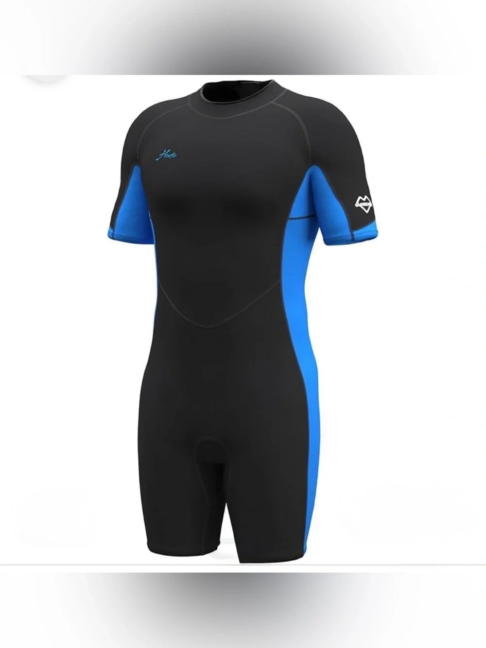Hevto 2mm Mens Shorty Wetsuit XS Blue/Black Neoprene Back Zip Surf Swim Dive NWT